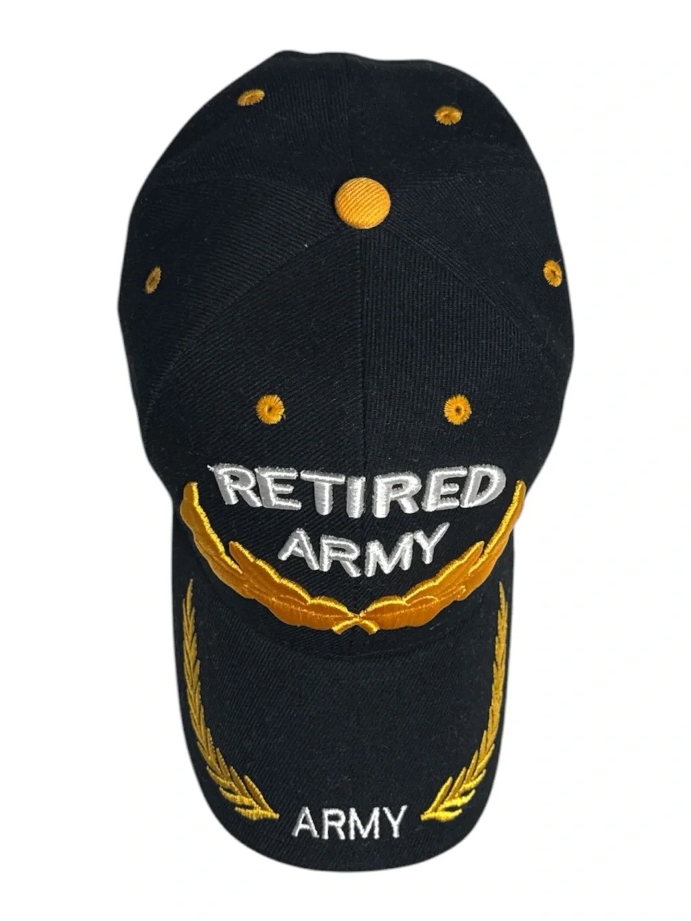 U.S. Army Black Cap with Gold Embroidery